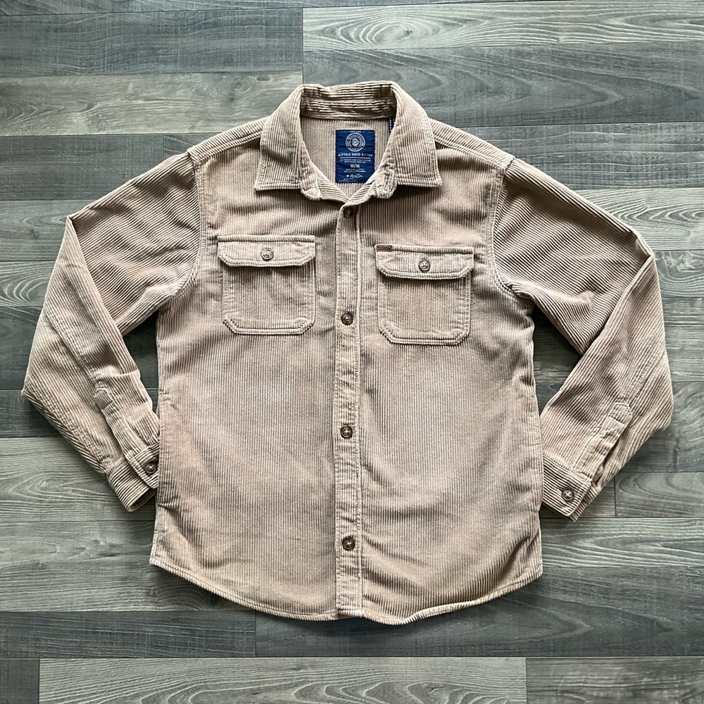 Buffalo David Bitton Jeremias Corduroy Shacket Men's MEDIUM Tan Shirt Jacket